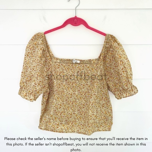 NEW Madewell Hopewell Puff Sleeve Crop Top Cottage Garden Large - Picture 12 of 17